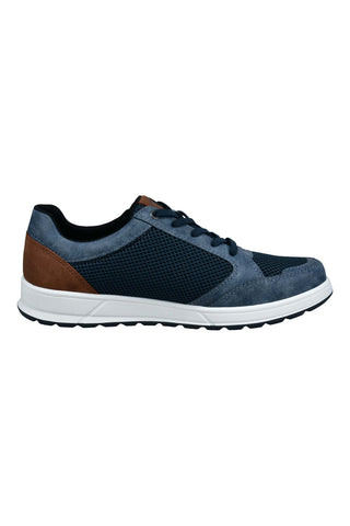 Blaue Turnschuhe mit Schnürsenkeln und seitlichem Reißverschluss Bugatti 331AFB0569004100