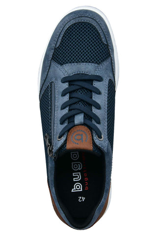 Blaue Turnschuhe mit Schnürsenkeln und seitlichem Reißverschluss Bugatti 331AFB0569004100