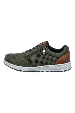 Dunkelgrüne Turnschuhe mit Reißverschluss Bugatti 331AFB0569007100