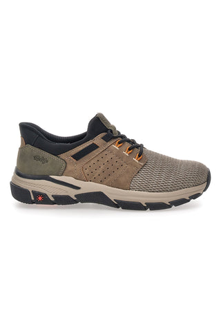 Sneaker da uomo beige e verde con inserti tecnici Relife 68882672301E
