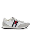 Weiße und graue Laufschuhe mit herausnehmbarer Innensohle Tommy Jeans Tjm Class Runner