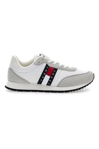 Weiße und graue Laufschuhe mit herausnehmbarer Innensohle Tommy Jeans Tjm Class Runner