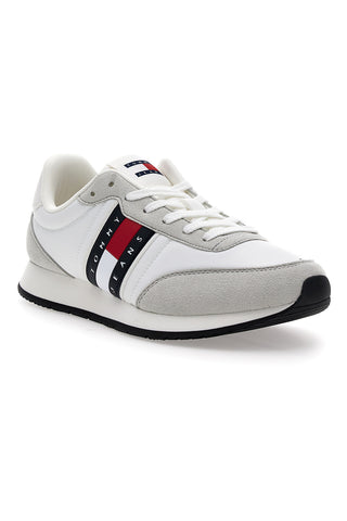 Weiße und graue Laufschuhe mit herausnehmbarer Innensohle Tommy Jeans Tjm Class Runner