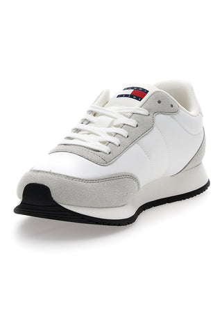 Weiße und graue Laufschuhe mit herausnehmbarer Innensohle Tommy Jeans Tjm Class Runner