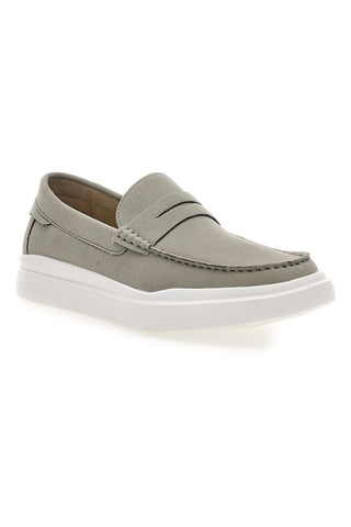 Mocassini grigi slip on con suola bianca Longford C53086