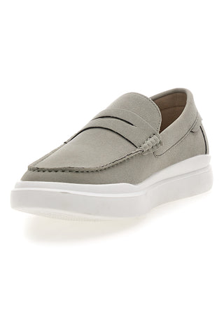 Mocassini grigi slip on con suola bianca Longford C53086