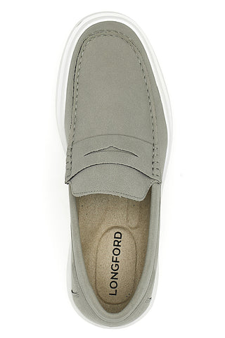 Mocassini grigi slip on con suola bianca Longford C53086