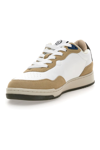 Weiße und beige Turnschuhe mit seitlichem Logo Sergio Tacchini STM614205