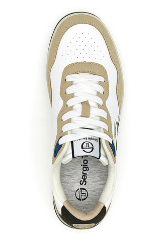 Weiße und beige Turnschuhe mit seitlichem Logo Sergio Tacchini STM614205