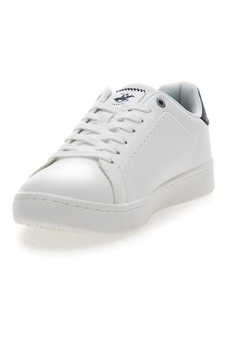 Weiße Sneakers mit blauen Details Beverly Hills Polo Club BHM614000