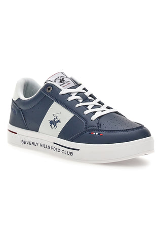 Blaue und weiße Sneakers mit kontrastierender Sohle Beverly Hills Polo Club BHM614100