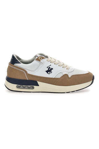 Sneakers bianche beige e blu Beverly Hills Polo Club Team Mix