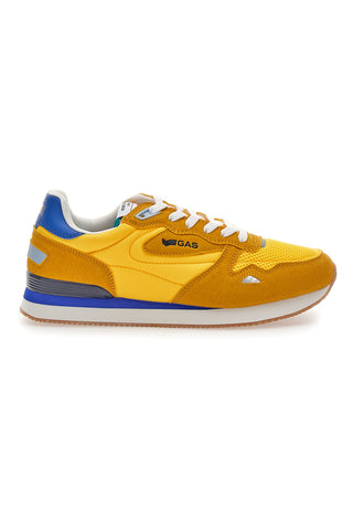 Sneakers gialle in tessuto con dettagli scamosciati Gas OMY MIX