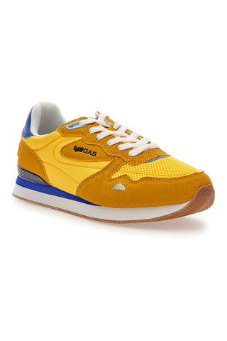 Sneakers gialle in tessuto con dettagli scamosciati Gas OMY MIX