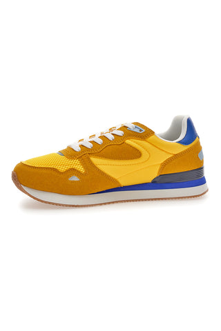 Sneakers gialle in tessuto con dettagli scamosciati Gas OMY MIX