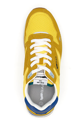 Sneakers gialle in tessuto con dettagli scamosciati Gas OMY MIX