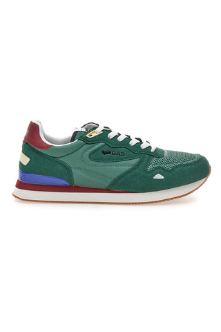 Sneakers verdi in tessuto con dettagli scamosciati Gas OMY MIX