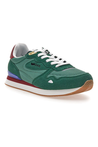 Sneakers verdi in tessuto con dettagli scamosciati Gas OMY MIX