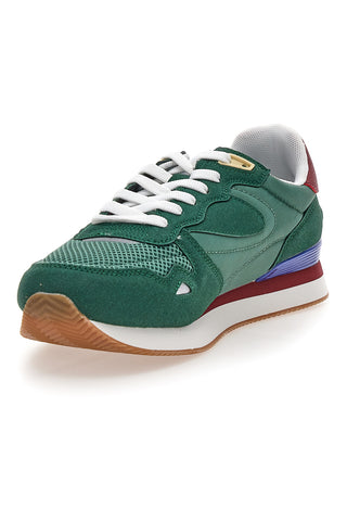 Sneakers verdi in tessuto con dettagli scamosciati Gas OMY MIX