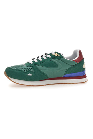Grüne Sneakers aus Stoff mit Wildlederdetails Gas OMY MIX