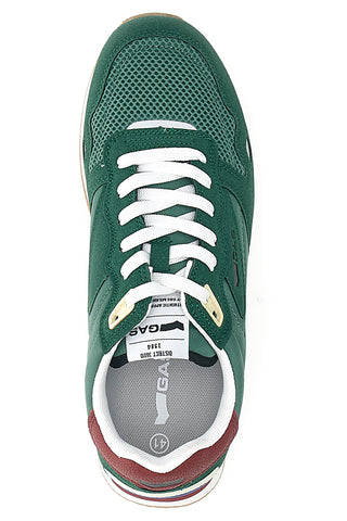 Sneakers verdi in tessuto con dettagli scamosciati Gas OMY MIX