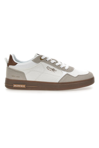 Sneakers bianche con dettagli marroni Cotton belt HOOK CVS
