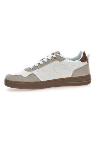 Weiße Turnschuhe mit braunen Details Baumwollgürtel HOOK CVS