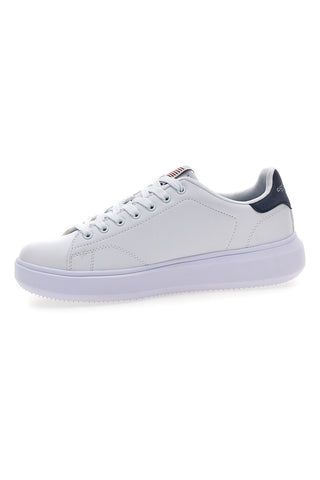 Weiße Sneakers mit blauen Details Baumwollgürtel LONDON LTH 4.0