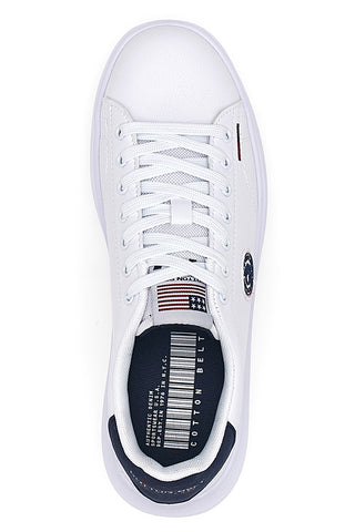 Weiße Sneakers mit blauen Details Baumwollgürtel LONDON LTH 4.0