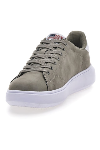 Sneakers in Zementfarbe mit weißen Details Baumwollgürtel LONDON 4.0 NBK