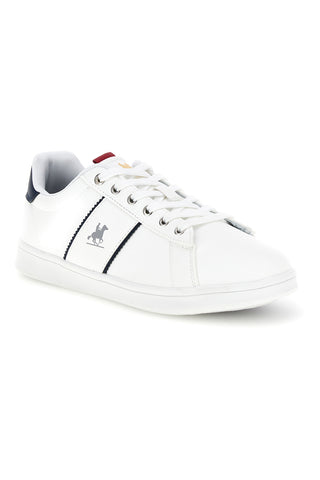 Weiße Schnürschuhe mit kontrastierenden Einsätzen U.s. grand polo GPM234001038