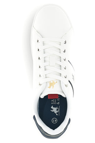Weiße Schnürschuhe mit kontrastierenden Einsätzen U.s. grand polo GPM234001038
