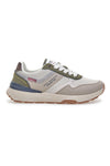 Weiße und beigefarbene Sneakers mit mehrfarbiger, geriffelter Sohle Carrera CAM45939J6377