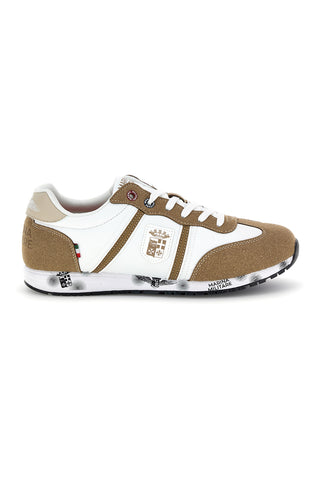 Weiße und beige Turnschuhe mit herausnehmbarer Innensohle Marina militare MM255