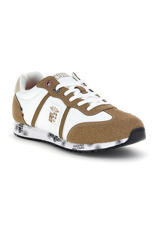 Weiße und beige Turnschuhe mit herausnehmbarer Innensohle Marina militare MM255