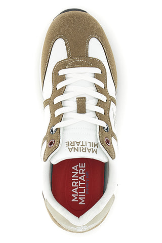 Weiße und beige Turnschuhe mit herausnehmbarer Innensohle Marina militare MM255