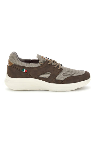 Sneakers tortora e marrone in tessuto Marina Militare MM2286