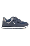 Blaue Turnschuhe mit doppeltem Riemen aus Stoff und synthetischem Material Tiglio 69103