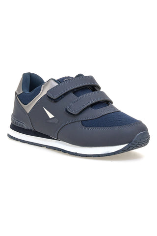 Blaue Turnschuhe mit doppeltem Riemen aus Stoff und synthetischem Material Tiglio 69103