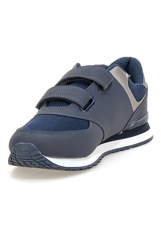 Blaue Turnschuhe mit doppeltem Riemen aus Stoff und synthetischem Material Tiglio 69103