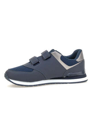 Blaue Turnschuhe mit doppeltem Riemen aus Stoff und synthetischem Material Tiglio 69103