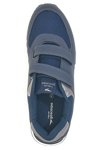 Blaue Turnschuhe mit doppeltem Riemen aus Stoff und synthetischem Material Tiglio 69103