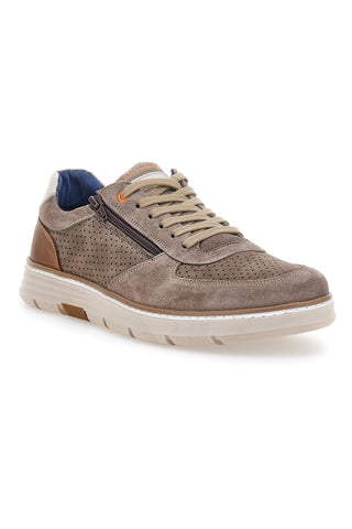 Perforierte Schnürschuhe in Taupe mit seitlichem Reißverschluss Pittarello eco 26111008