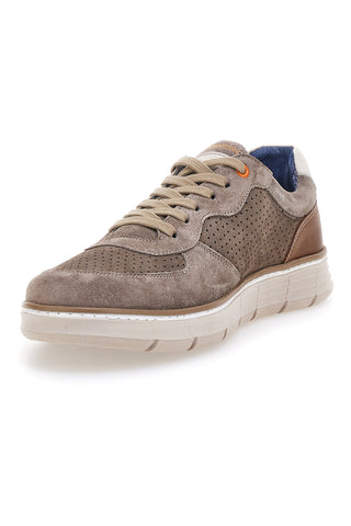 Perforierte Schnürschuhe in Taupe mit seitlichem Reißverschluss Pittarello eco 26111008