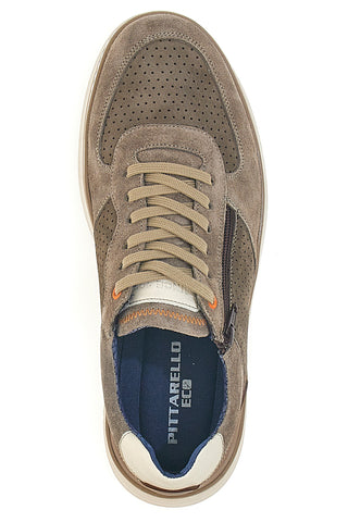 Perforierte Schnürschuhe in Taupe mit seitlichem Reißverschluss Pittarello eco 26111008