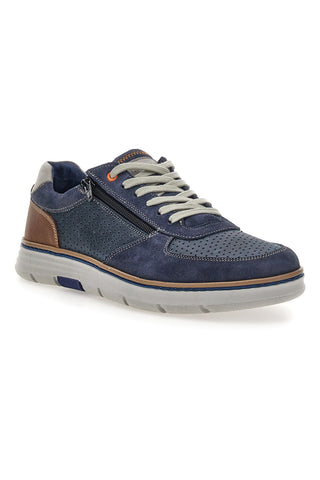 Blaue perforierte Schnürschuhe mit seitlichem Reißverschluss Pittarello Eco 26111008