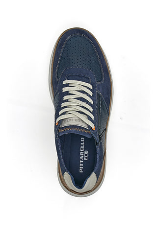 Blaue perforierte Schnürschuhe mit seitlichem Reißverschluss Pittarello Eco 26111008