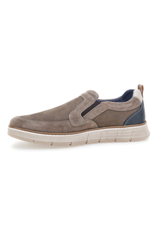 Mokassins Slip on taupe mit Stoffeinsätzen Pittarello Eco 26111012