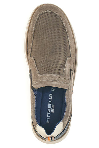 Mokassins Slip on taupe mit Stoffeinsätzen Pittarello Eco 26111012