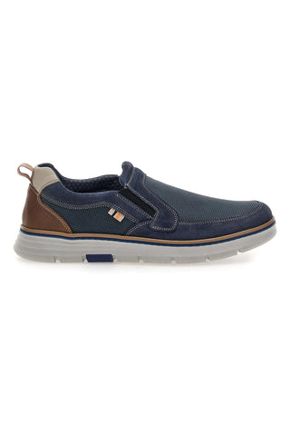 Blaue Slipper mit Stoffeinsätzen Pittarello Eco 26111012